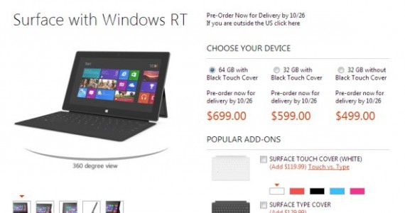 Microsoft Reveals Surface RT Pricings, To Be Available in 8 Countries