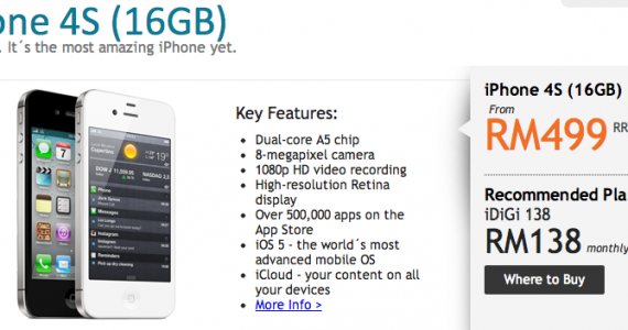 DiGi Offering iPhone 4S 16GB For RM499