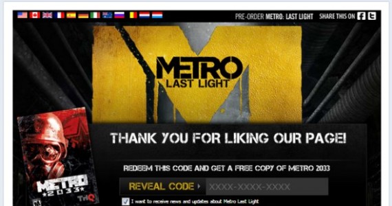 THQ Still In Giving Mood, Puts Metro 2033 For Free On Facebook