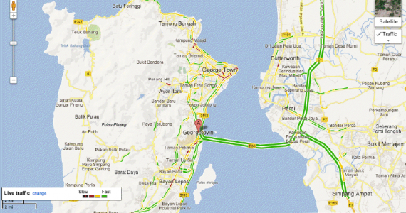 Live Traffic on Google Maps Now Available in Ipoh, Melaka and Penang