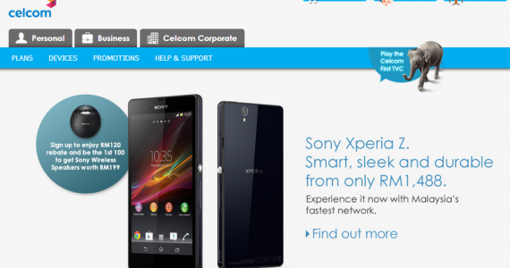 Celcom Now Offering Sony Xperia Z, From RM1,488