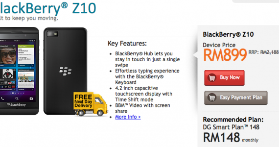 BlackBerry Z10 Now Available from Celcom, DiGi and U Mobile