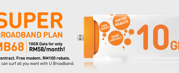 U Mobile New Super Broadband – RM58/month for 10GB of Data