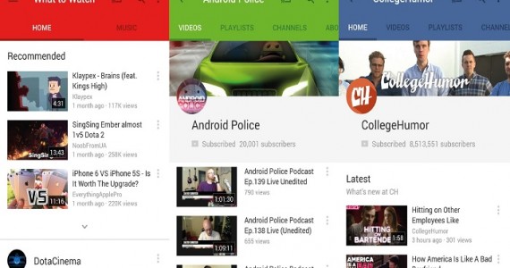 YouTube Update for Android Brings Material Design