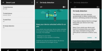 Android on body detection unlock