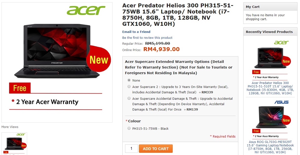 Acer Predator Helios 300 with 144Hz 