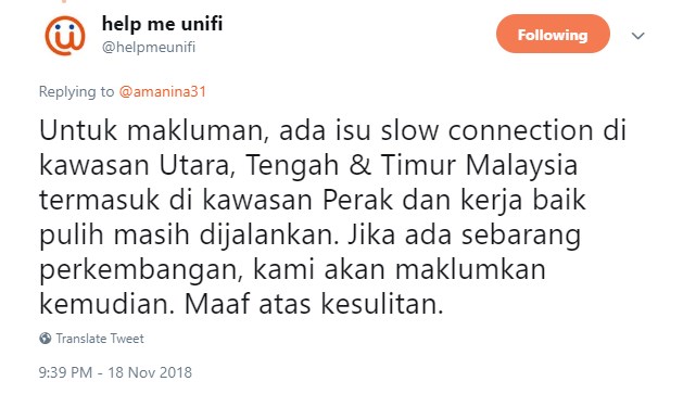 unifi Customers Are Reporting Slowdown Nationwide  UPDATE  - 11