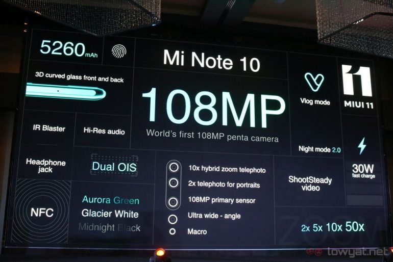 rate of mi note 10