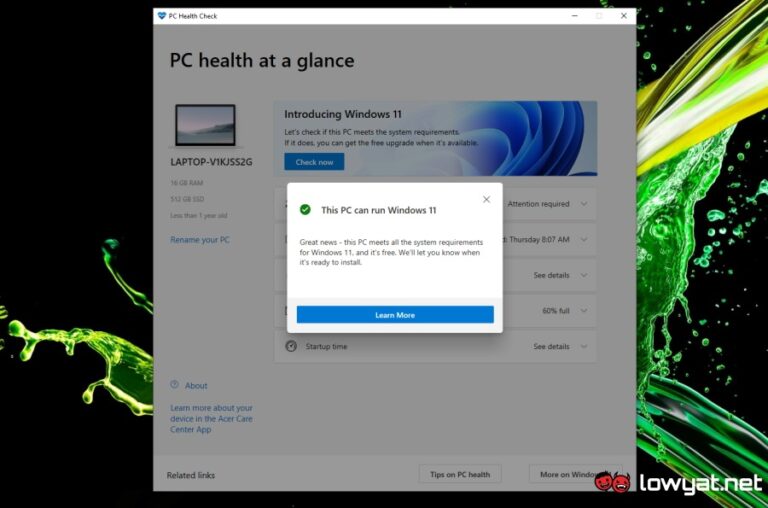 download windows pc health check