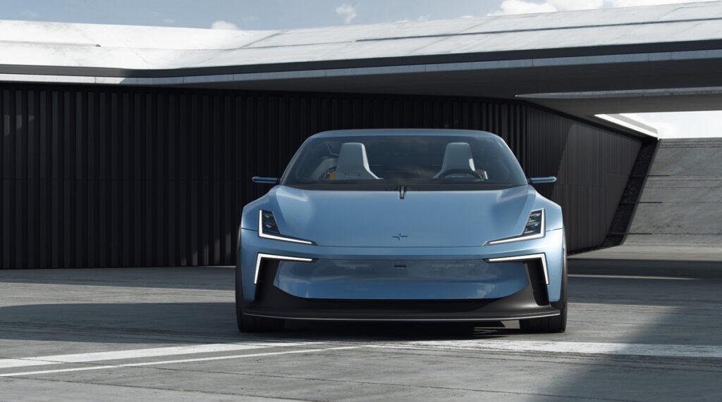 Polestar O2 Concept EV coupe convertible drone