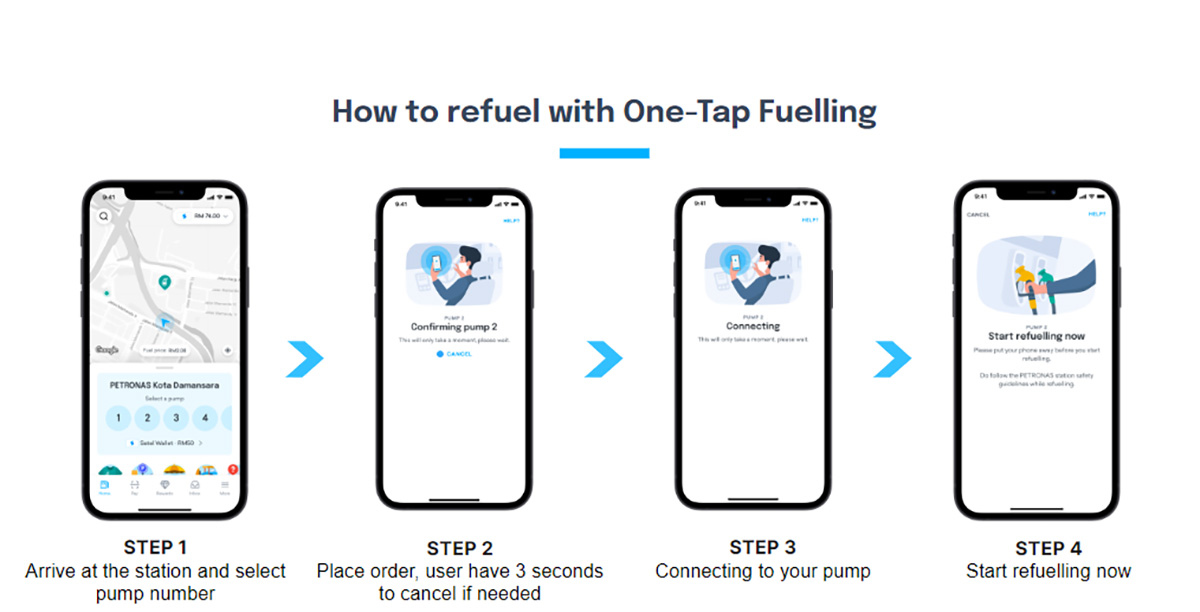 setel one-tap fuelling feature mobile app