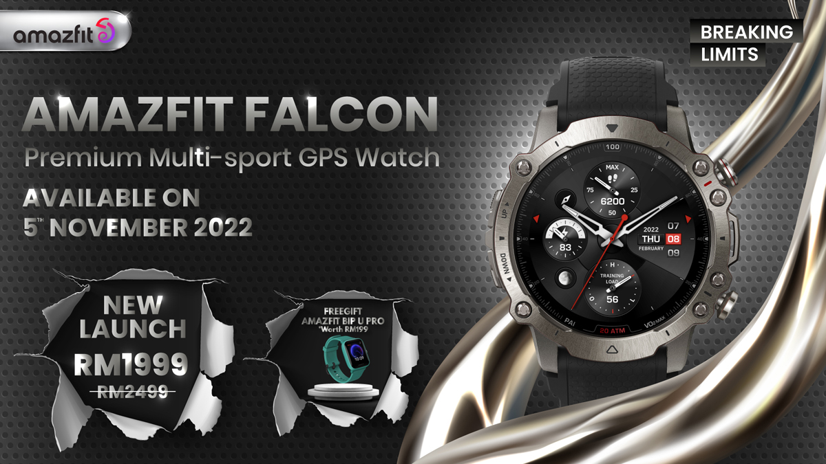 Amazfit Falcon Smartwatch - Original 1 Year Warranty By Amazfit Malaysia
