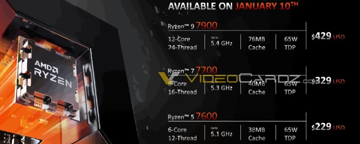 AMD Non X Ryzen 7000 Series CPU To Launch On 10 January - 82