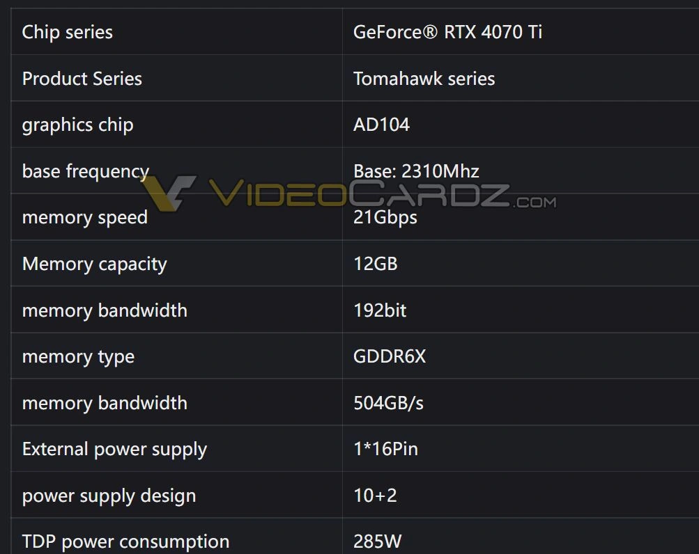 Colorful Unofficially Confirms GeForce RTX 4070 Ti Specs With Tomahawk Deluxe - 58