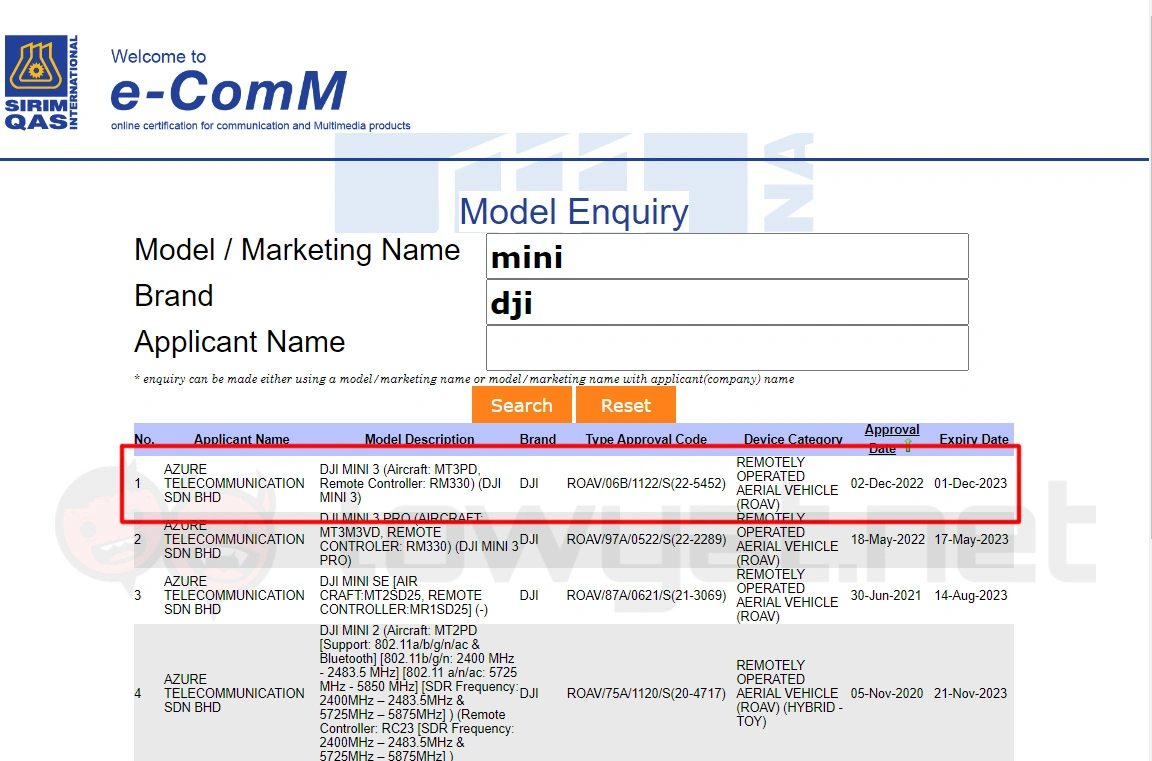 Non Pro DJI Mini 3 Launching In Malaysia Soon  Spotted In SIRIM Database - 48