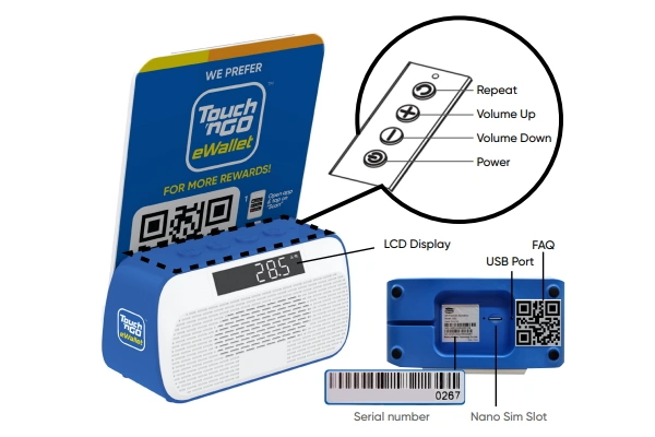 Touch  n Go EWallet Soundbox Provides Audio Notification To Merchants For Each Successful Payment - 10