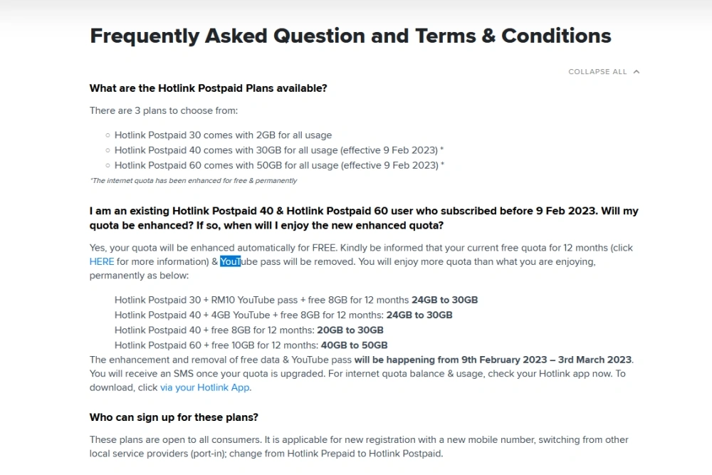 Hotlink Postpaid 40 And 60 Get A Permanent 10GB Buff - 12