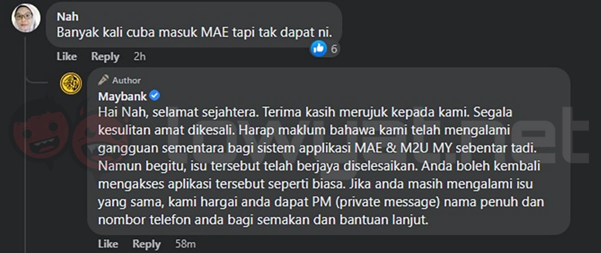 Maybank Confirms Experiencing Issues With MAE App And Secure2u Authorisation  UPDATED  - 74