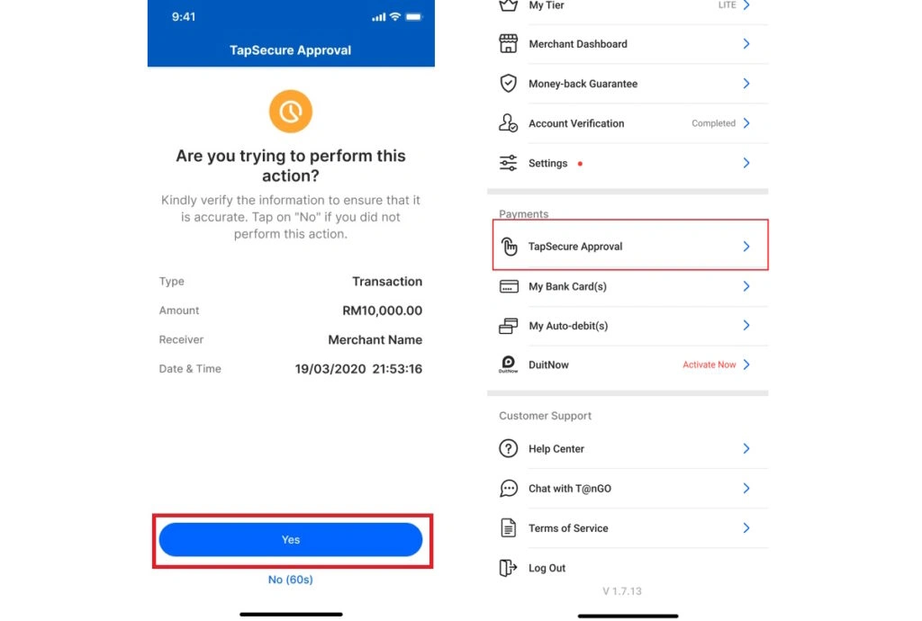 Touch  n Go EWallet TapSecure Is Now Live  A Device Based Authentication Method To Replace SMS OTP - 28