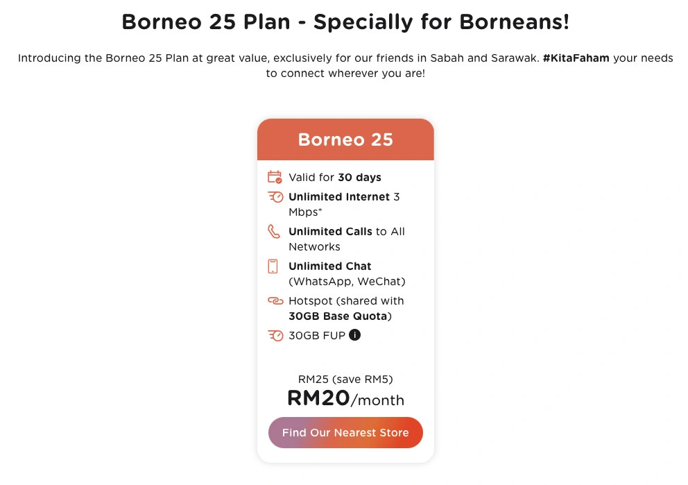 Tune Talk Introduces Borneo 25 Plan With 30GB For RM20 Per Month - 48