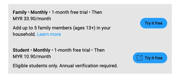 youtube premium family price increase