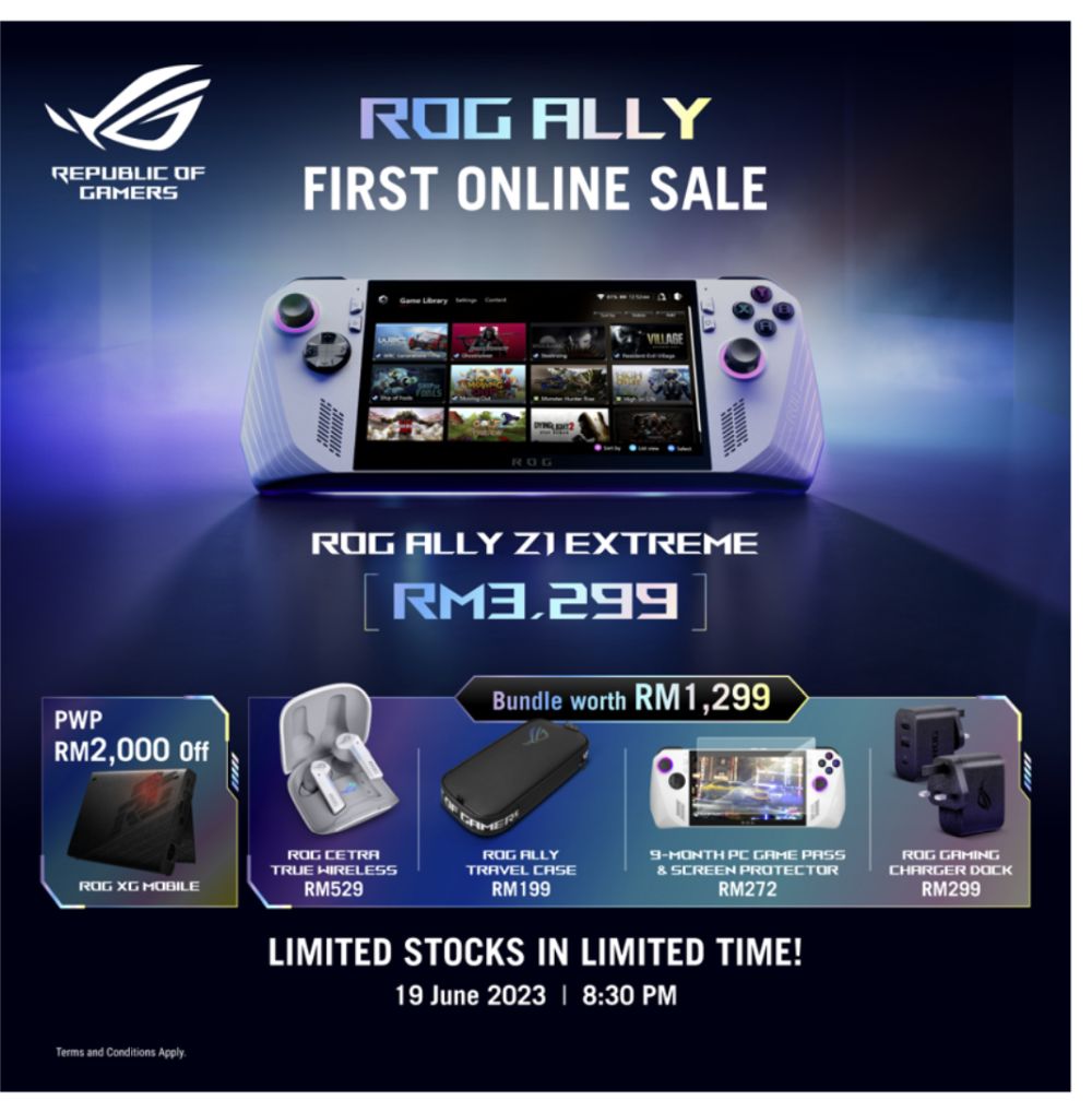 ASUS ROG Ally Z1 Extreme 7 120Hz FHD Upgraded to 1TB, 2TB SSD Handheld  System