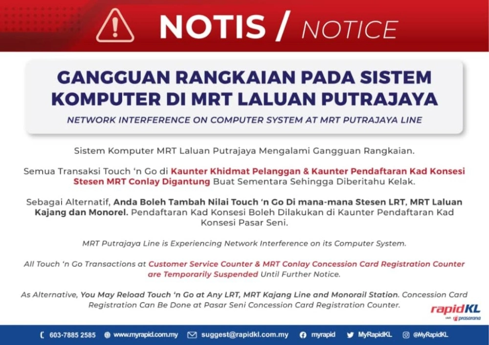 RapidKL Says MRT Putrajaya Line Was Affected By Ransomware In Now Deleted Tweet - 47