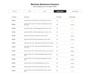 Machines Clearance Sale 2023 Apple Watch ExDemo Stock 1