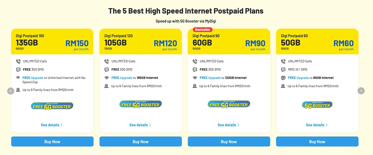 CelcomDigi Digi Postpaid 60 Quota upgrade