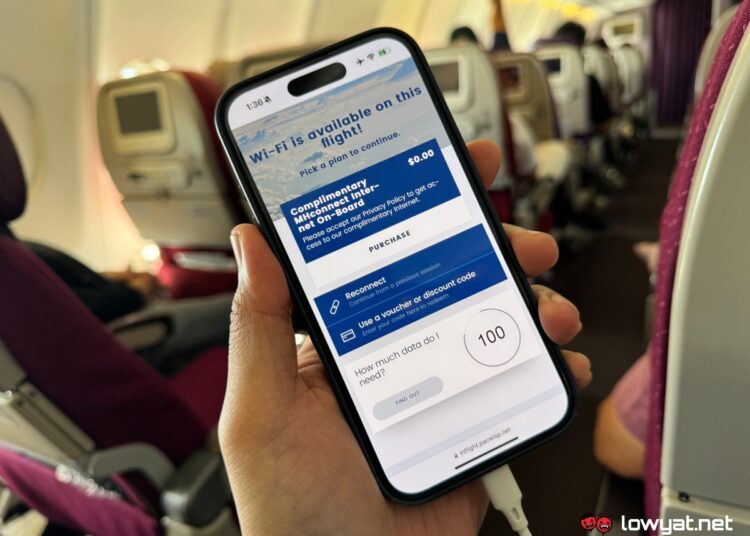 Malaysia Airlines in-flight WiFi hands on