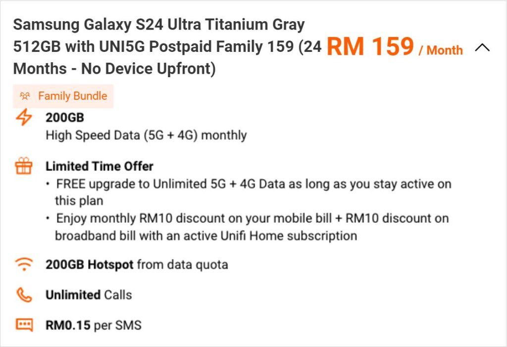 Unifi mobile Samsung Galaxy S24 Series bundles pricing 5