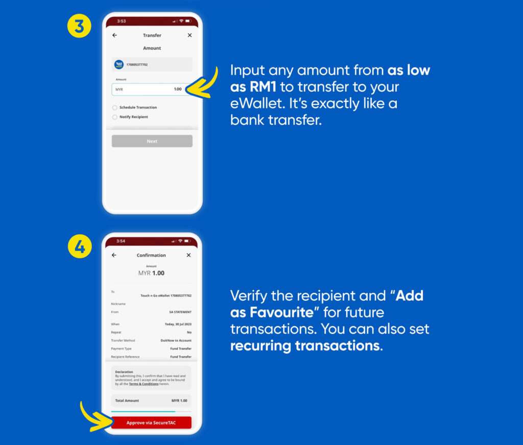 TnG eWallet DuitNow credit card