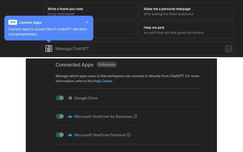 ChatGPT connect apps combined