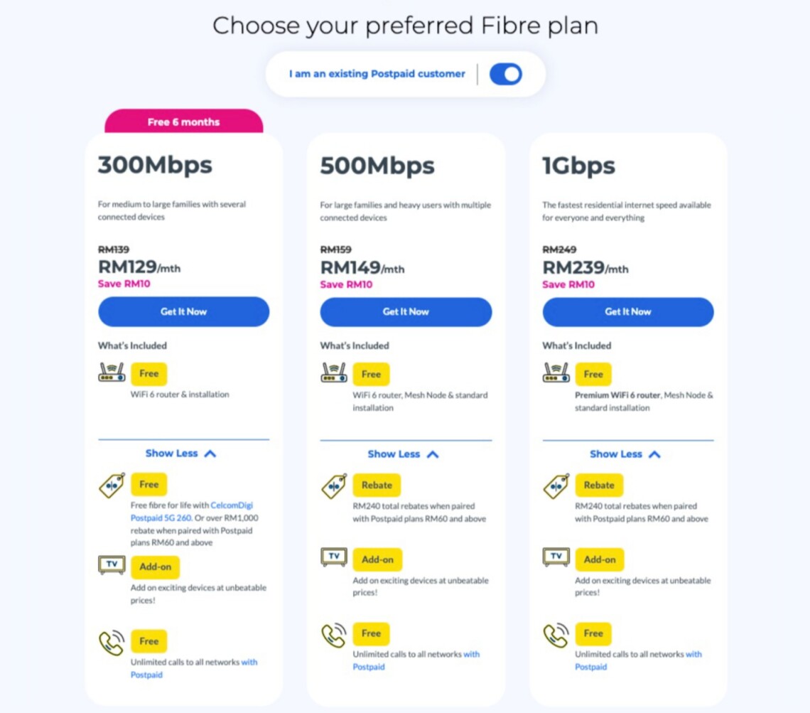 CelcomDigi Knocks Down 1Gbps Fibre Plan Pricing To RM249/month ...