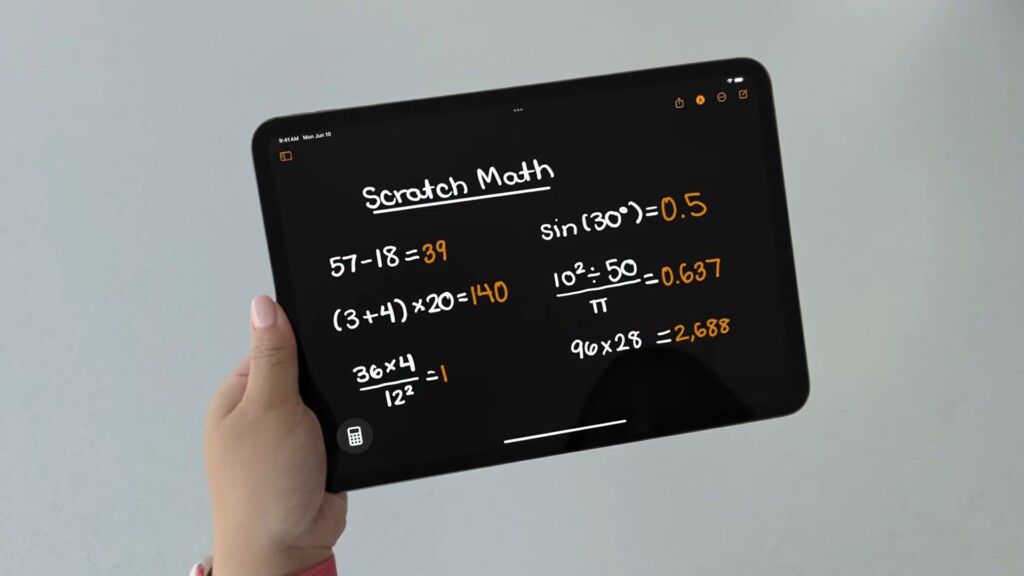 iPadOS 18 calculator