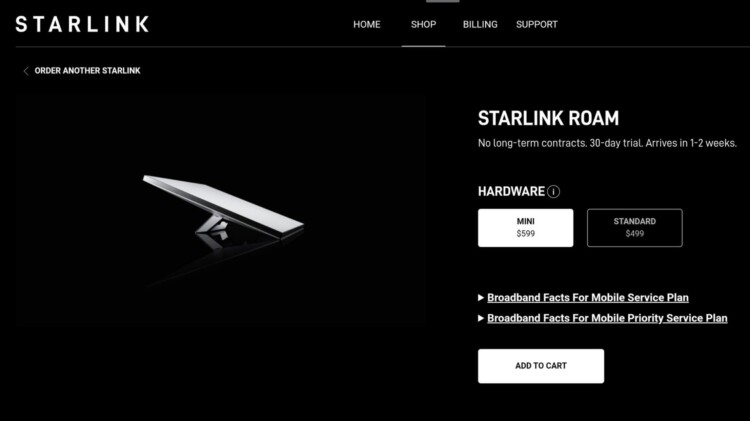 spacex starlink mini