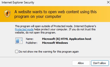 Windows Internet Explorer vulnerability