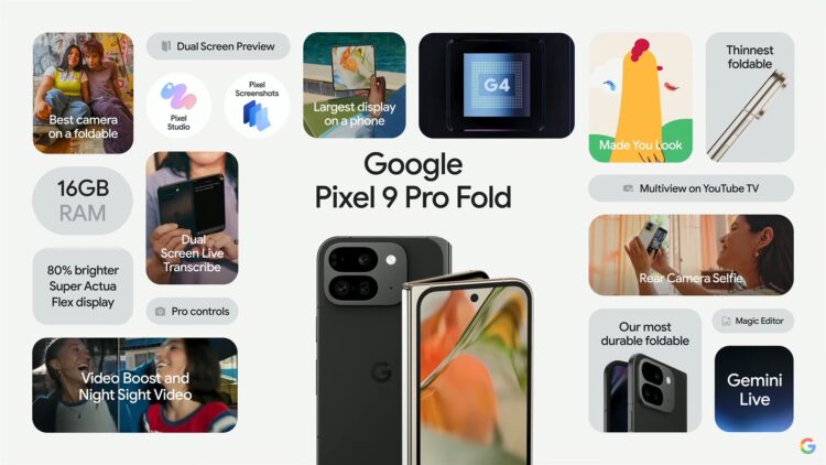 Google Pixel 9 Pro Fold feature list