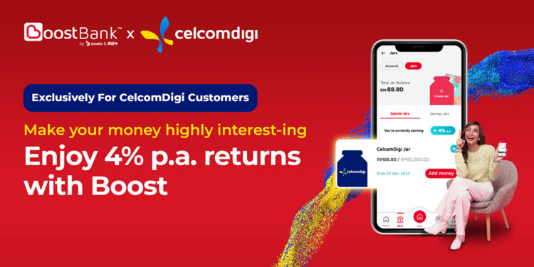 CelcomDigi Boost Bank partnership interest rate cashback