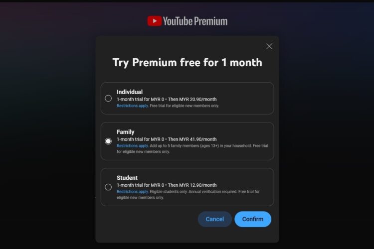 YouTube Premium subscription price hike plans