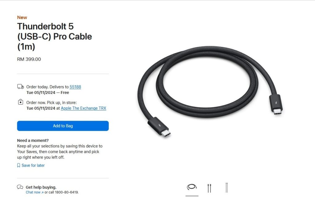 Apple Thunderbolt 5 cable