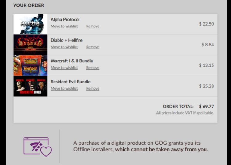 GOG purchase license