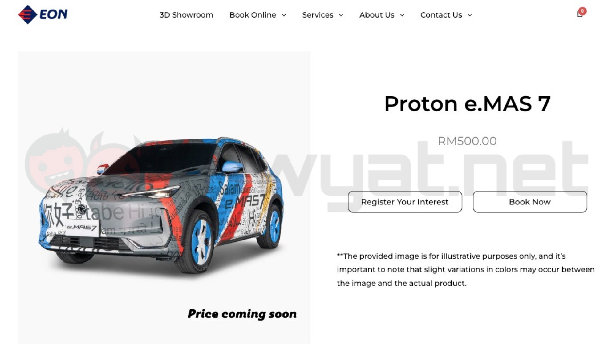 Proton eMAS 7 booking RM500 via EON website