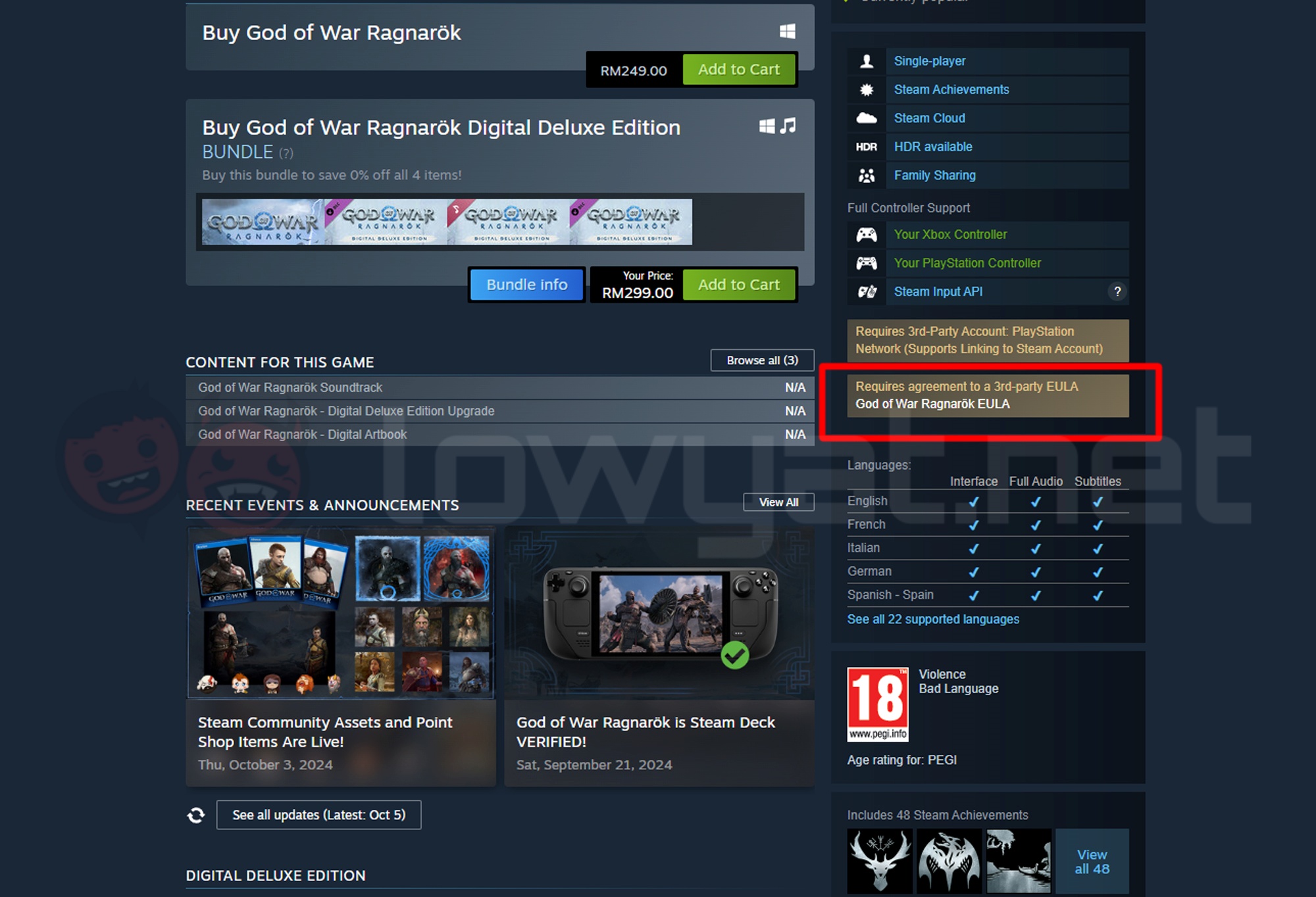 steam now displays eula on most prouct pages