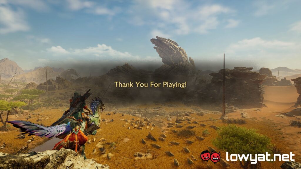 Monster Hunter Wilds beta end screen