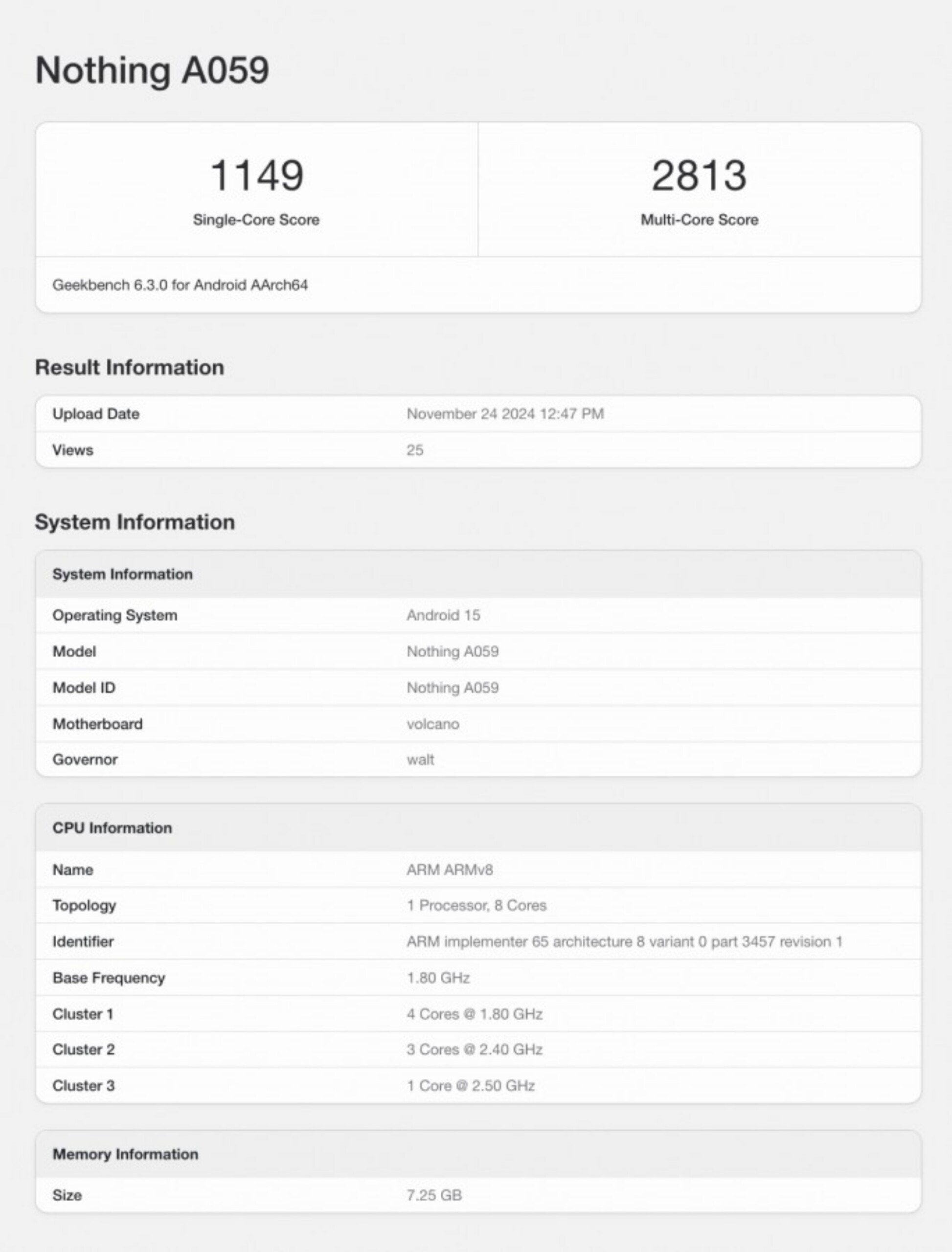 New Nothing phone appears on Geekbench nov 24