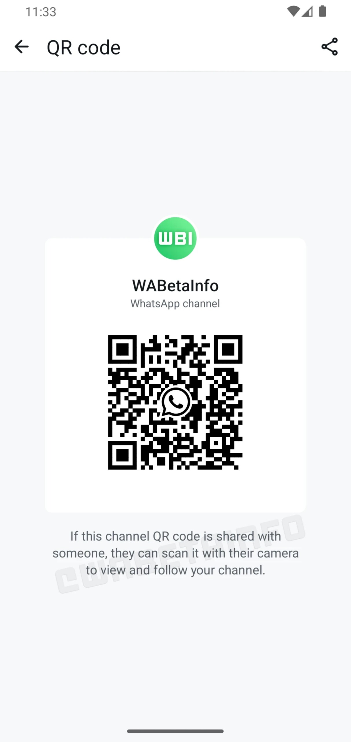 WhatsApp beta adds QR code sharing for Channels