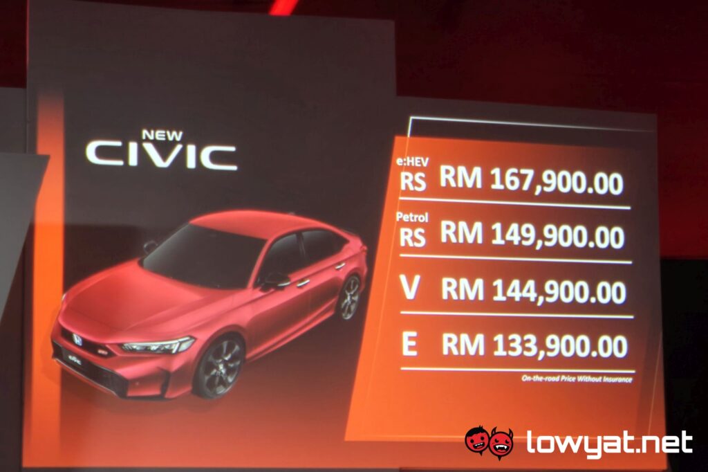 Honda Civic eHEV RS 2025 price