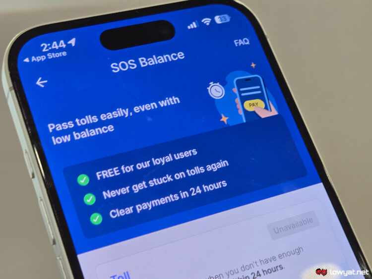 Touch n Go eWallet TnG SOS Balance