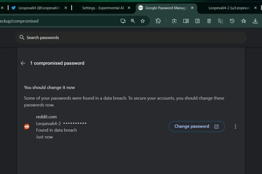 Google Chrome AI passwords